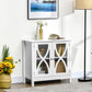 Glass Door Buffet Cabinet with Shelf - White