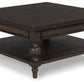 Veramond - Dark Brown - Square Cocktail Table