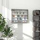 5-Tier Display Cabinet, Shot Glass Display Case, Glass Curio Cabinet with 2 Glass Doors and 4 Adjustable Shelves, White