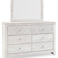 Paxberry - Whitewash - Dresser, Mirror - Medallion Drawer Pulls