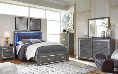 6 Pc. Bed, Dresser, Mirror, Chest