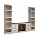 4 Pc. Entertainment Center, 60" TV Stand, Electric Fireplace Insert