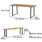 Picnic Table and Bench Set for 6 Persons with 2" Umbrella Hole, Slatted Top & Steel Frame, for Party, BBQ, Patio, Lawn