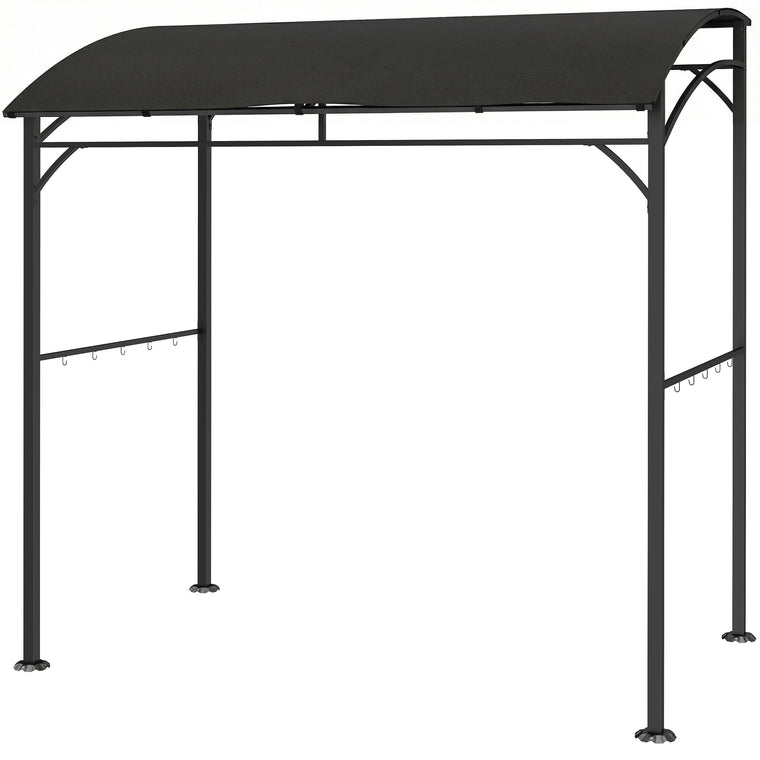 7' x 5' Black Grill Gazebo with Steel Frame & Hooks