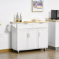 48" Kitchen Island with Solid Wood Top and Drawers - White