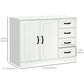 Sideboard Buffet with Beadboard Doors and Drawers - White