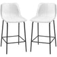 Upholstered Counter Height Bar Stools Set of 2 - Cream