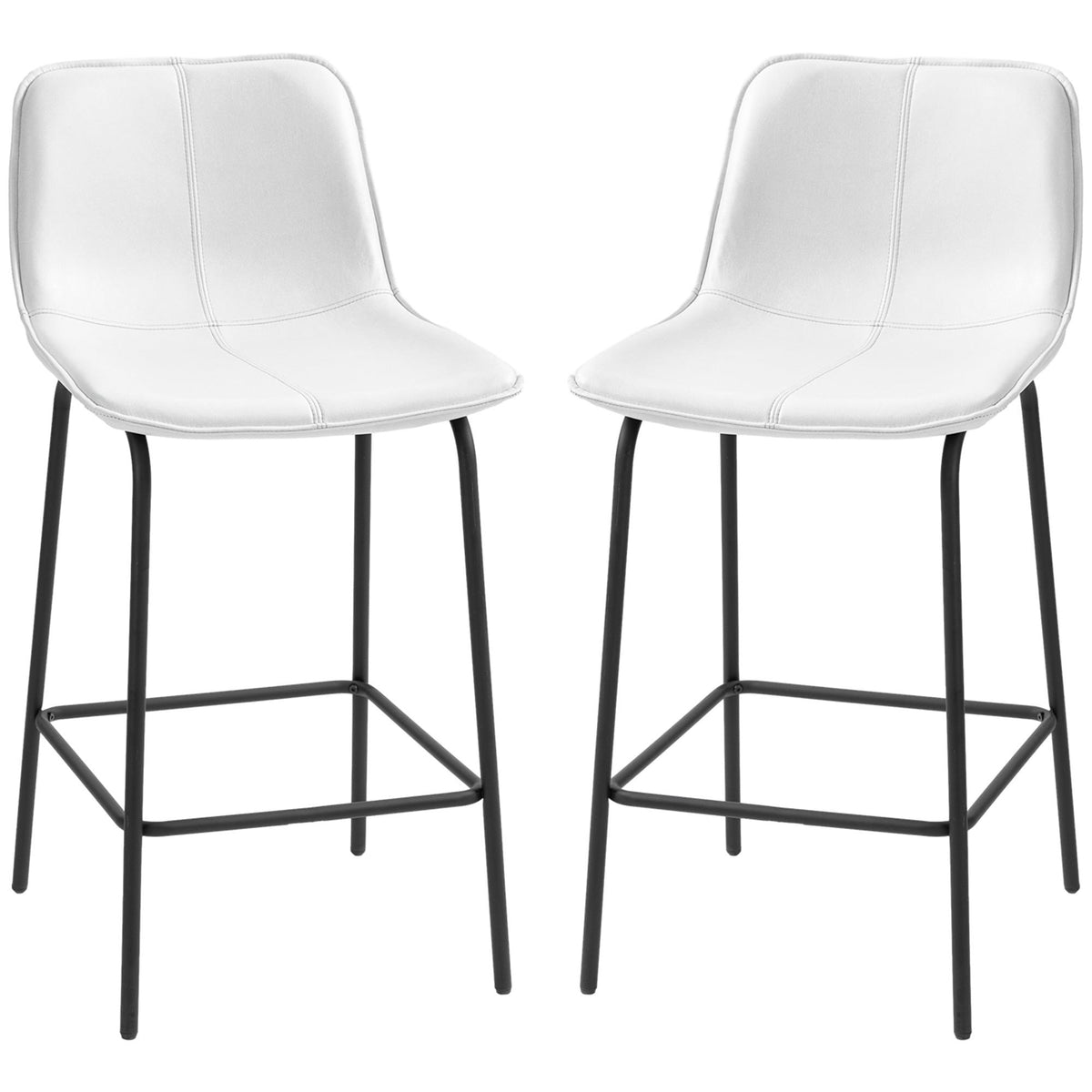 Upholstered Counter Height Bar Stools Set of 2 - Cream