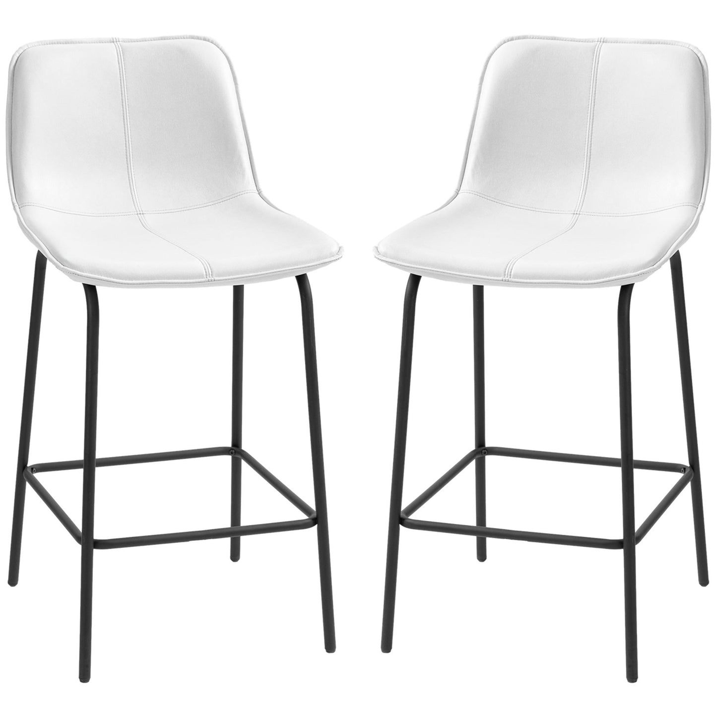 Upholstered Counter Height Bar Stools Set of 2 - Cream
