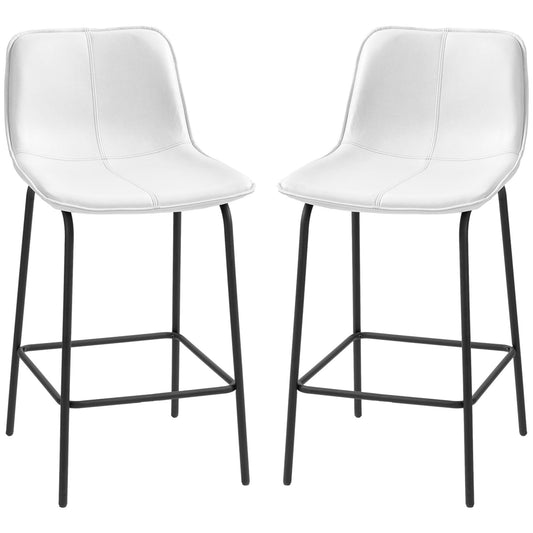 Upholstered Counter Height Bar Stools Set of 2 - Cream