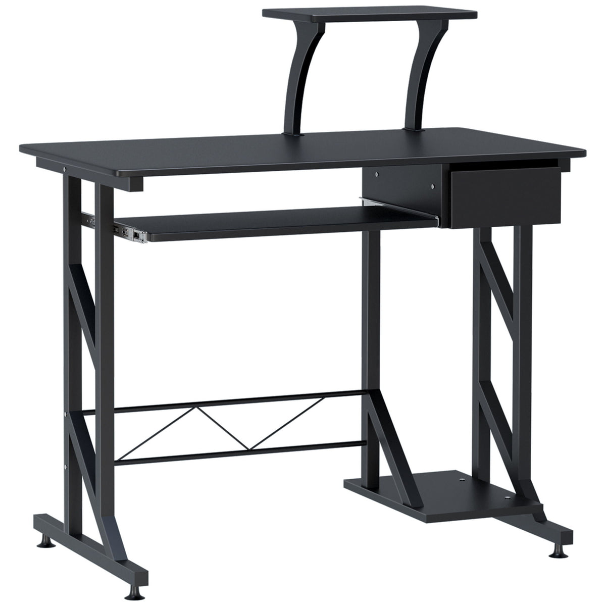 Computer Desk with Keyboard Tray, Writing Desk with Drawer, Workstation for Home Office, Black (35.4"Lx19.7"Wx39.4"H)