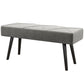 39" Upholstered End-of-Bed Bench with Steel Legs - Grey