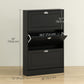 Shoe Cabinet with 3 Flip Drawers, Narrow Shoe Storage Cabinet, Holds 12 Pairs for Entryway, Hallway, Black