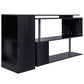 55" L-Shaped Corner Computer Desk with Shelves - Black