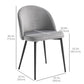 Velvet Mid-Back Dining Chairs Set of 4 - Grey