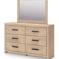 Sanginlane - Tan - Dresser and Mirror