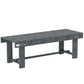 Outdoor Garden Bench, Backless Patio Fir Wood Stool, Armless Loveseat, 43.25" x 15" x 13.75", Grey