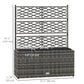 Wicker Raised Garden Bed with Trellis, 42" Tall Outdoor Planter Box, Mixed Grey
