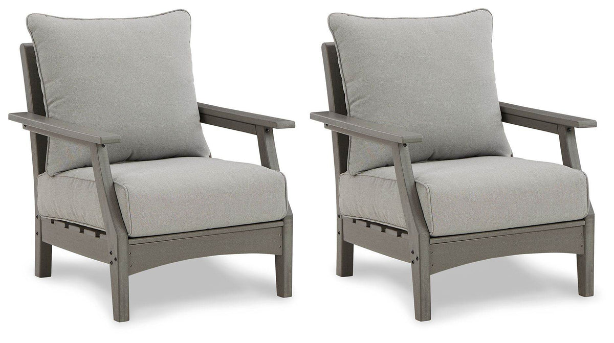 Visola - Gray - Lounge Chair w/Cushion (Set of 2) - Forward Furniture