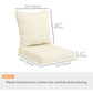 Seat Cushion Back Pillows Replacement Set of 2, Patio Chair Cushions Set for Indoor Outdoor, Cream White