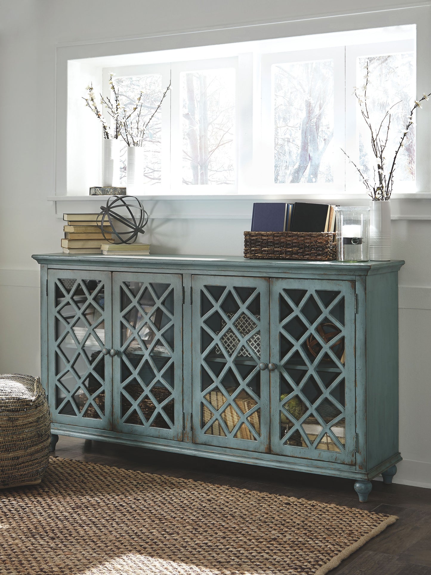 Mirimyn - Antique Teal - Accent Cabinet - Vintage Finish