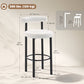 Sherpa Bar Stools Set of 2 with Backrest - Cream White