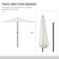 9ft Half Patio Umbrella Round Balcony Umbrella Waterproof Window Sun Shade w/ 5 Ribs Beige