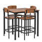 5-Piece Counter Height Bar Table and Chairs, Square Dining Table and Chairs Set for 4, Industrial Pub Table and Chairs