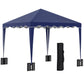10' x 10' Pop Up Canopy Tent with Sand Bags, Instant Shelter with Adjustable Height and Carry Bag, Garden Outdoor Party Tent, Blue