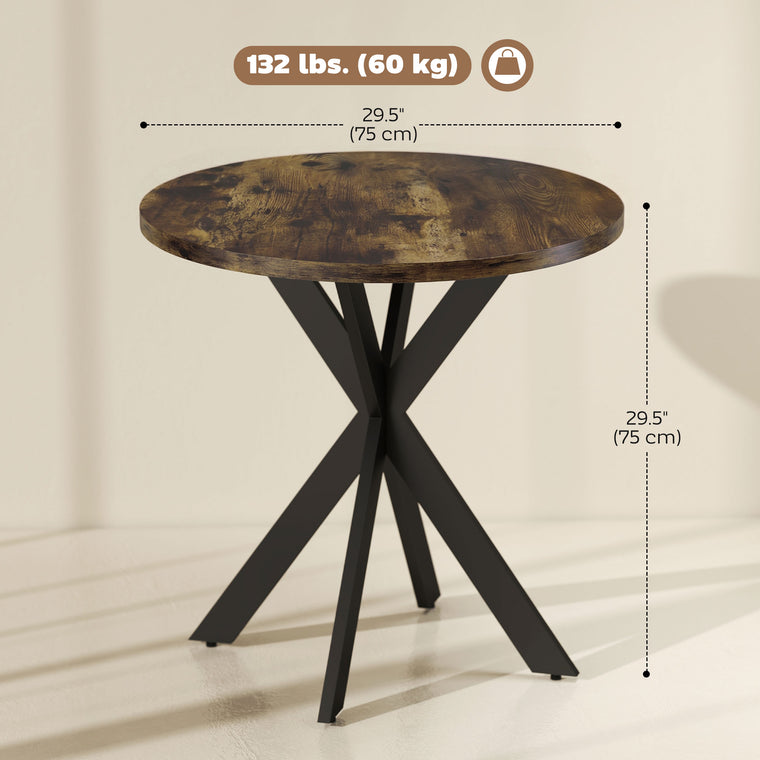 29" Round Dining Table with Steel Legs