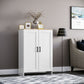 Modern Storage Cabinet with Doors and Adjustable Shelf for Kitchen, Living room, 23.6" x 11.8" x 35.4", White