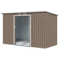 9' x 4' Garden Metal Storage Shed Outdoor Equipment Tool Box with Foundation Kit, Ventilation & Doors, Light Grey