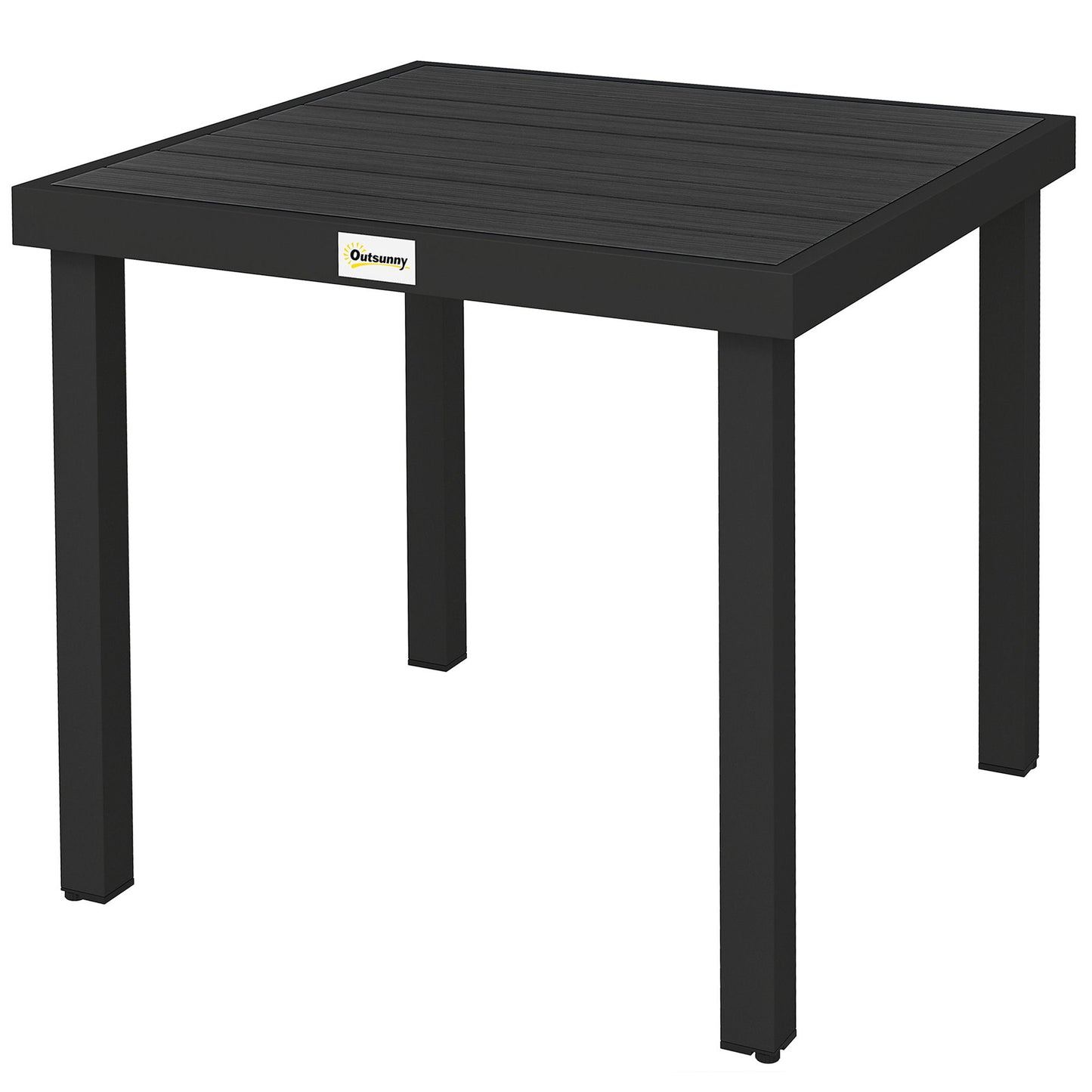 Patio Dining Table for 4, Square Aluminum Outdoor Table for Garden Lawn Backyard, Black