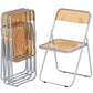 4 Pack Acrylic Foldable Chairs, Transparent Folding Chairs for Living Room, Home Office, Party, Orange