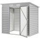 6 x 4FT Galvanized Garden Storage Shed, Metal Outdoor Shed with Double Doors and 2 Vents, Light Grey