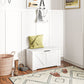 31.5 Inches Storage Chest, Storage Trunk with 2 Safety Hinges, Wooden Box for Living Room, White Wood Grain