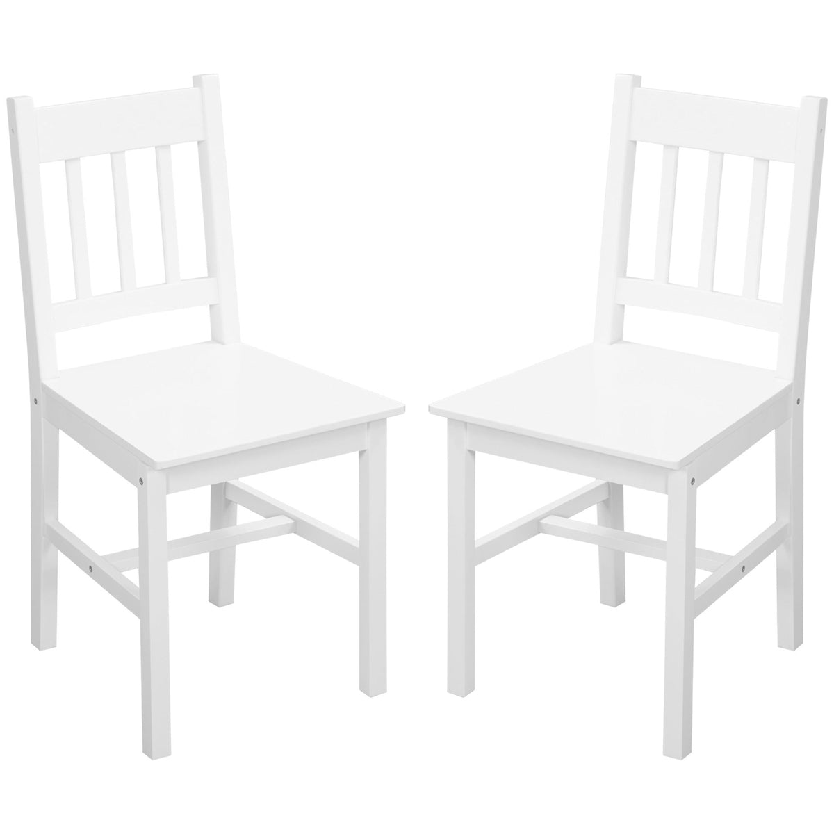 Slat Back Dining Chairs Set of 2 - White