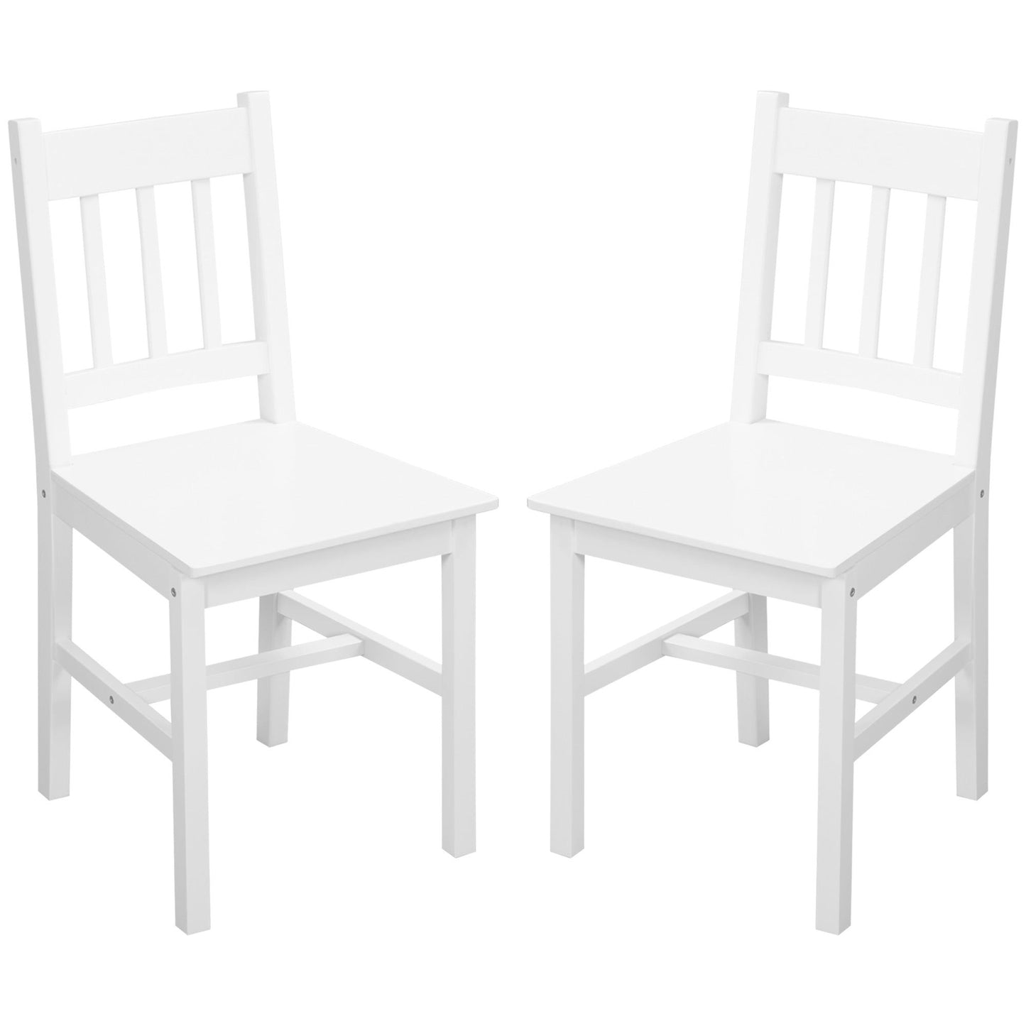 Slat Back Dining Chairs Set of 2 - White