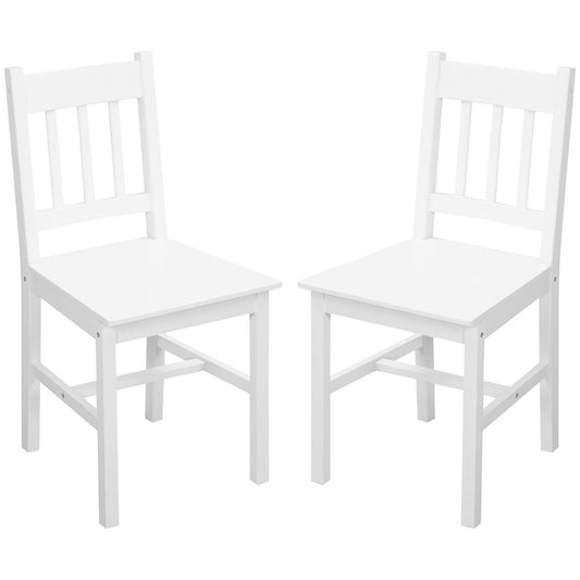 Slat Back Dining Chairs Set of 2 - White