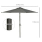 9ft Solar Patio Umbrella Outdoor Sunshade 24 LED Lights Tilt Canopy, Charcoal Grey
