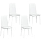 Set of 4 High-Back PU Leather Dining Chairs - White