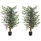 Artificial Tree, Fake Ficus Tree with Leaves, Faux Plant in Nursery Pot for Indoor Decoration