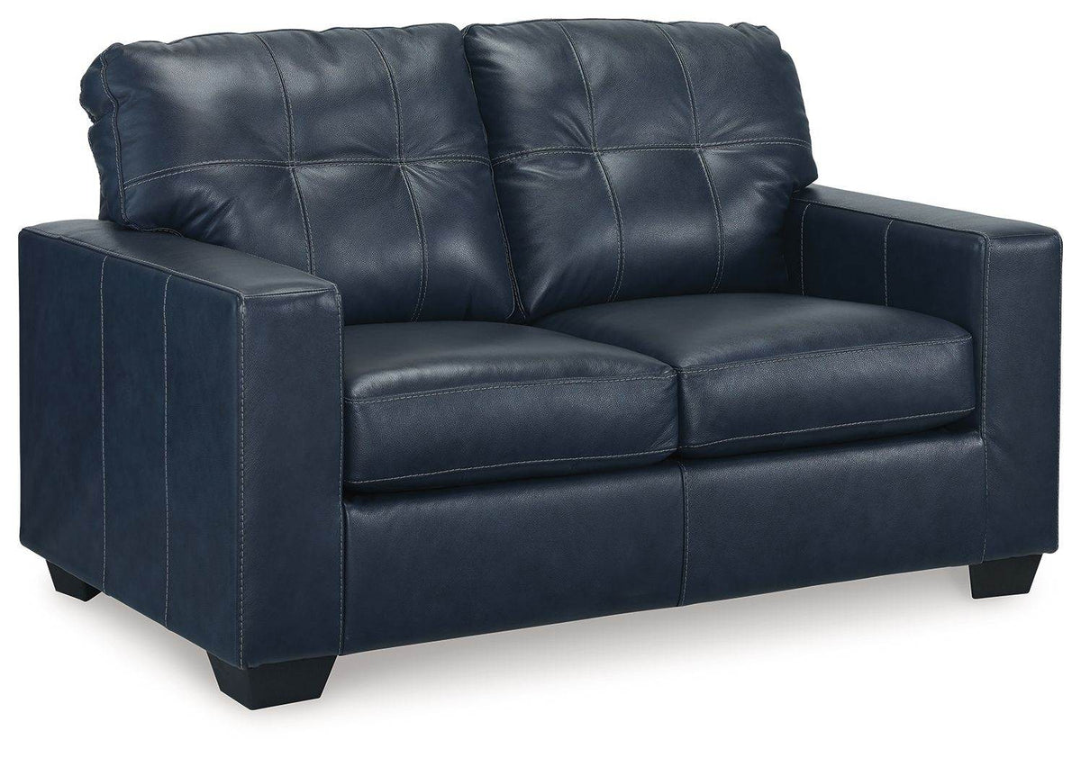 Santorine - Loveseat - Leather Match - Ocean