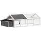 95"L Chicken Run Large Chicken Coop with Nesting Box Wooden Roof Side Door for Outdoor 4–8 Chickens