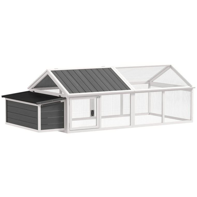 95" Large Wooden Chicken Coop with Nesting Box & Side Door