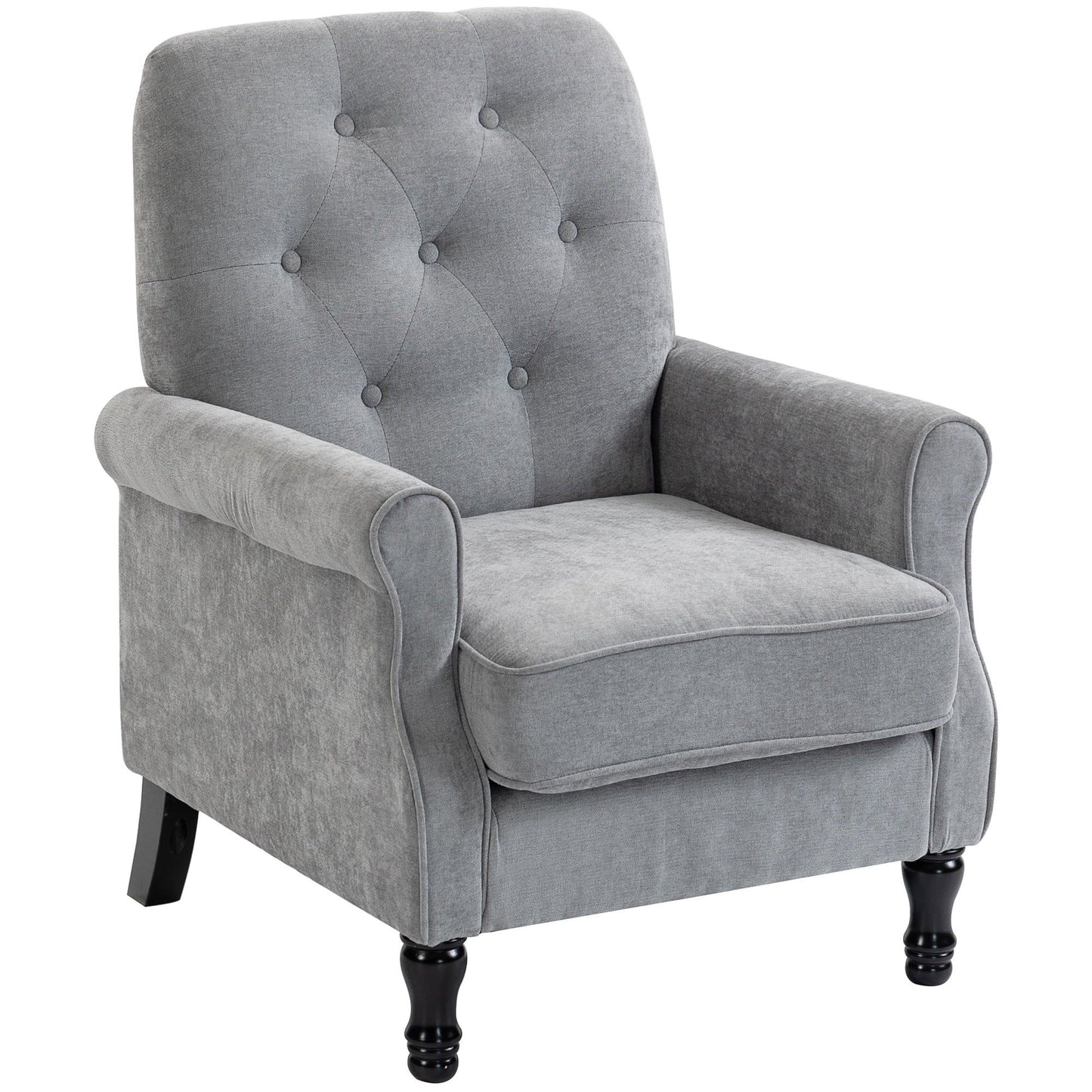 Mid-Century Armchair with Spring Cushion - Grey