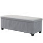 44" Corduroy Storage Ottoman Bench - Light Grey