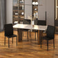 Modern Dining Chairs Set of 4, Upholstered Faux Leather Kitchen Chairs with Rhombic Tufting and Metal Legs for Living Room, Black