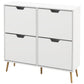 Shoe Storage Cabinet with 4 Flip Drawers and Adjustable Shelf, Shoe Cabinet for 8-16 Pairs of Shoes, White