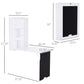 Wall Mounted Table Fold Out Convertible Desk, Multi-Functional Space Saving Computer Desk with Writing Floating Board for Students, White and Black